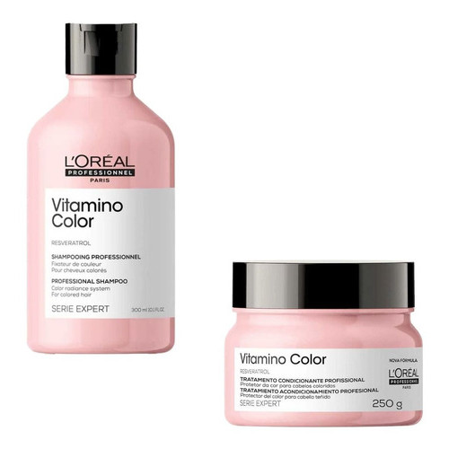 Shampoo 300ml E Máscara 250g Loreal Vitamino Color