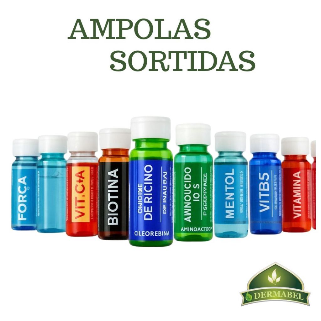 Kit Ampolas Capilares de Vitaminas Sortidas Dose Concentrada Ajuda no Combate a Queda