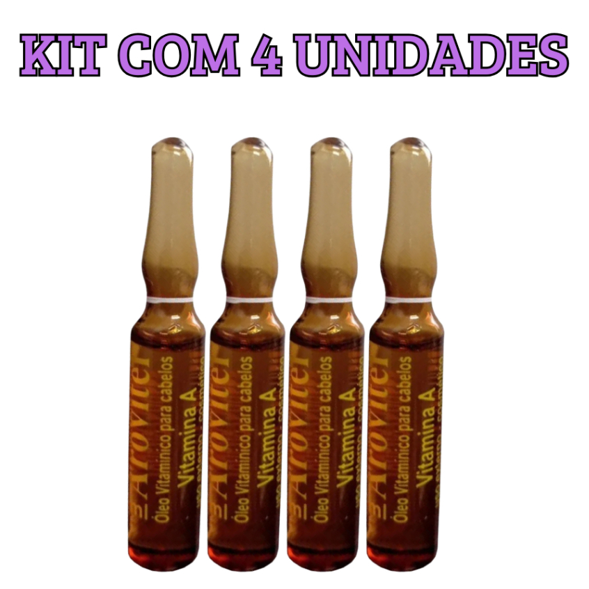 Kit 4 Ampolas Vitamina A 5ml - Arovitel Ampola de Vidro