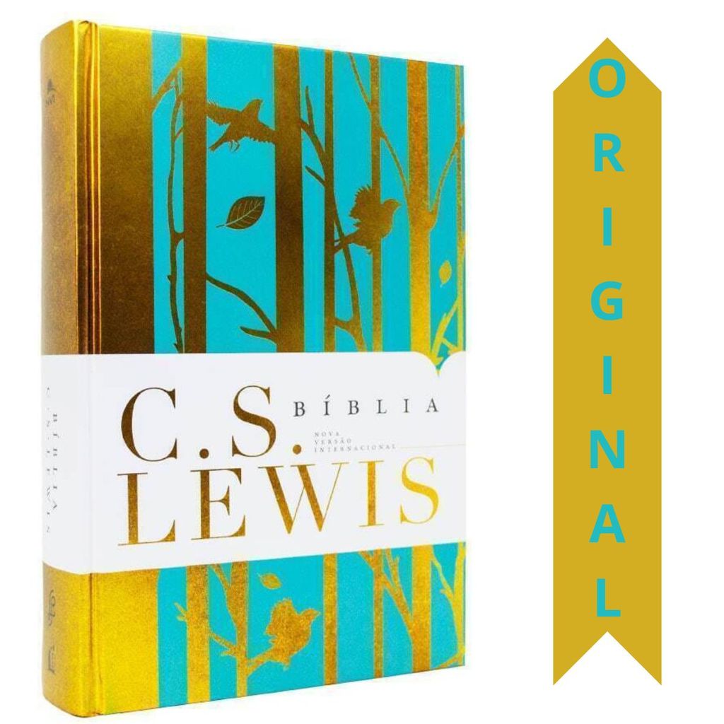 Bíblia NVI C. S. Lewis | Leitura Perfeita | Capa Dura Azul e Dourado de Alta Qualidade