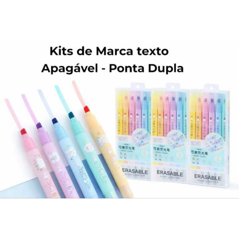 Marca Texto Apagável Ponta Dupla – Kits Coloridos