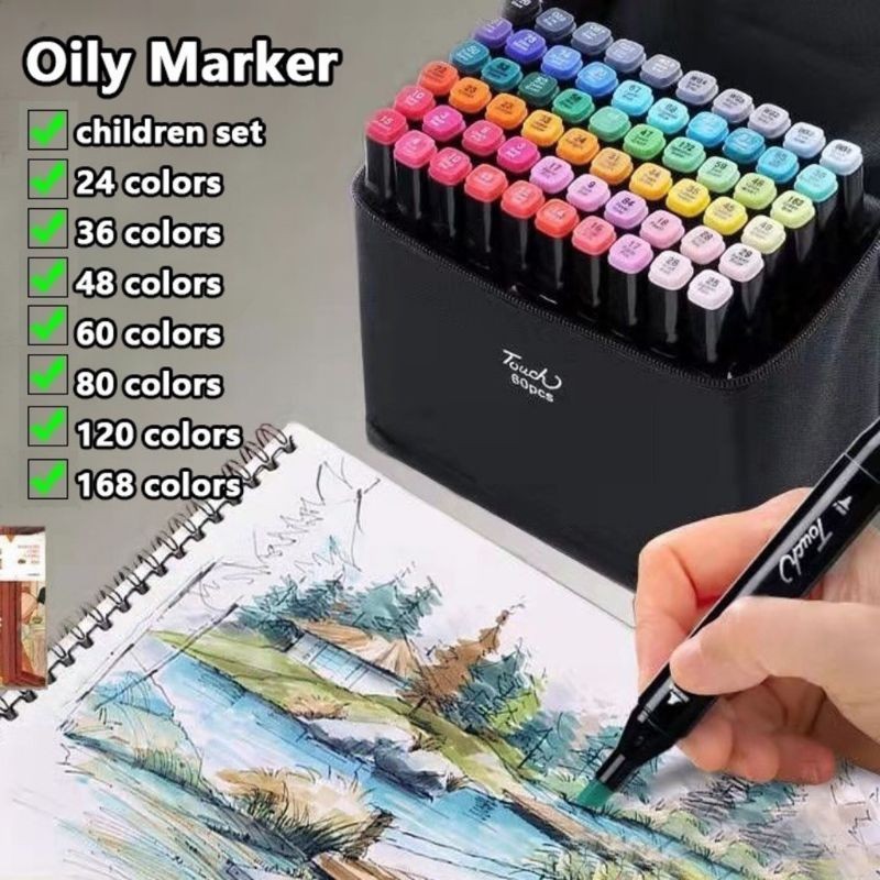 24Cores Caneta Marcadora Com Ponta Dupla/Pintura De Arte/Aquarela/Material Escolar/Escritório