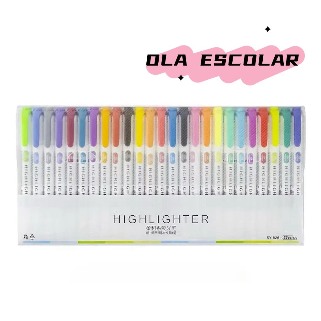 Dupla Ponta 6/15/20/25/35 Cores Conjunto Mildliner Marcador Caneta Marca Texto Material Arte