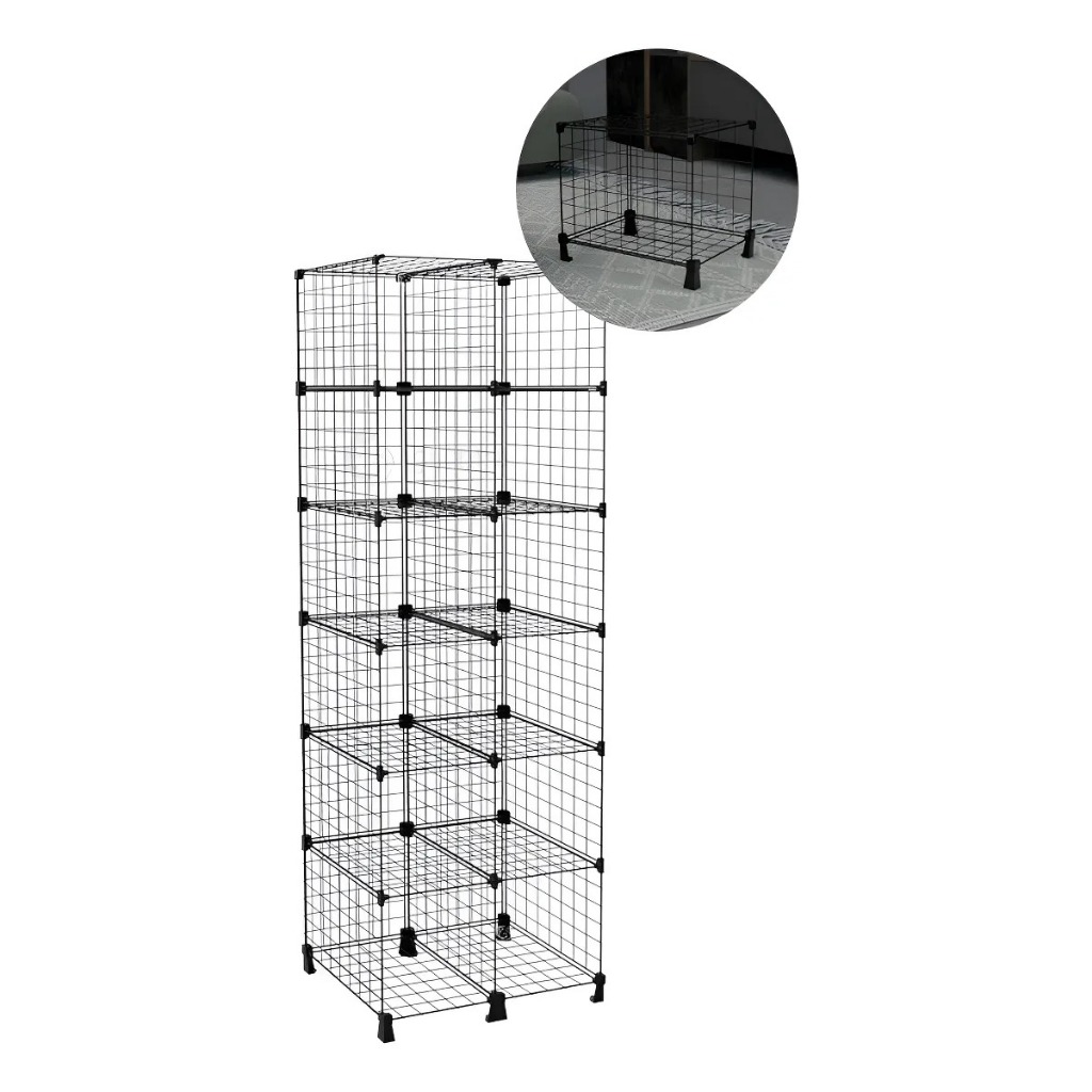 Estante Aramada Modular Produ Para Loja E Closet Escolha 12 30 Ou 60 Nichos E Cor Branco ou Preto