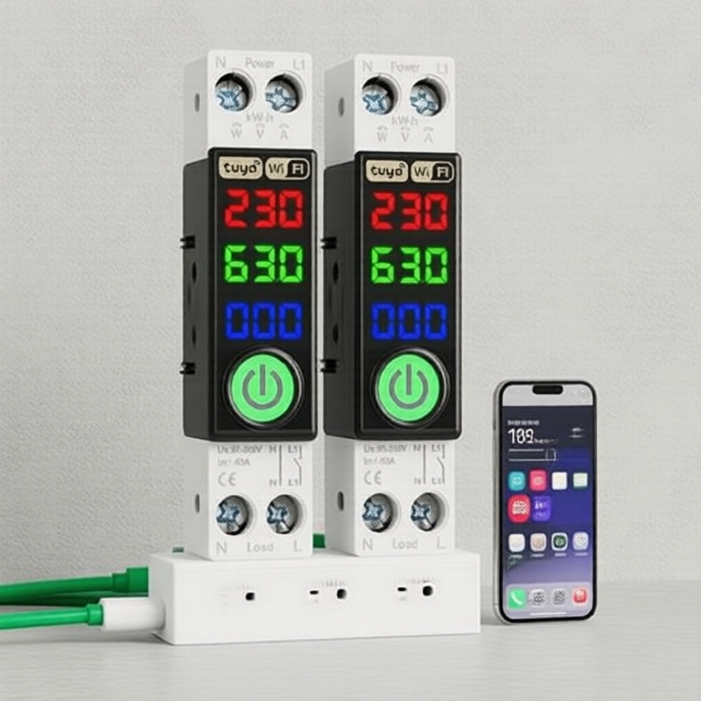 Para o disjuntor inteligente MANHOT WiFi 1P+N 63A com trilho DIN, visor de medição LED e controle por voz