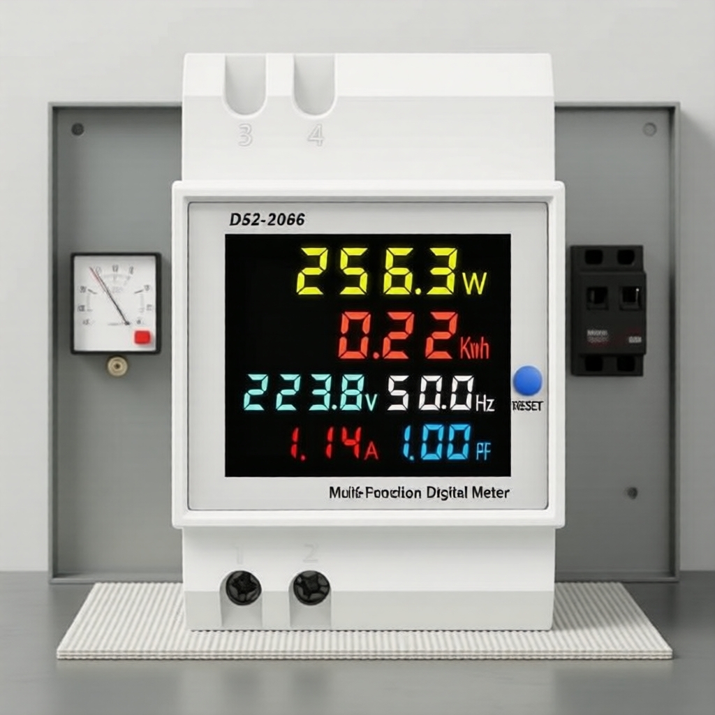 Monitor de Energia Inteligente JIUJI 6 em 1 para Trilho DIN Tuya, Medidor AC 110V-380V, Consumo de Energia
