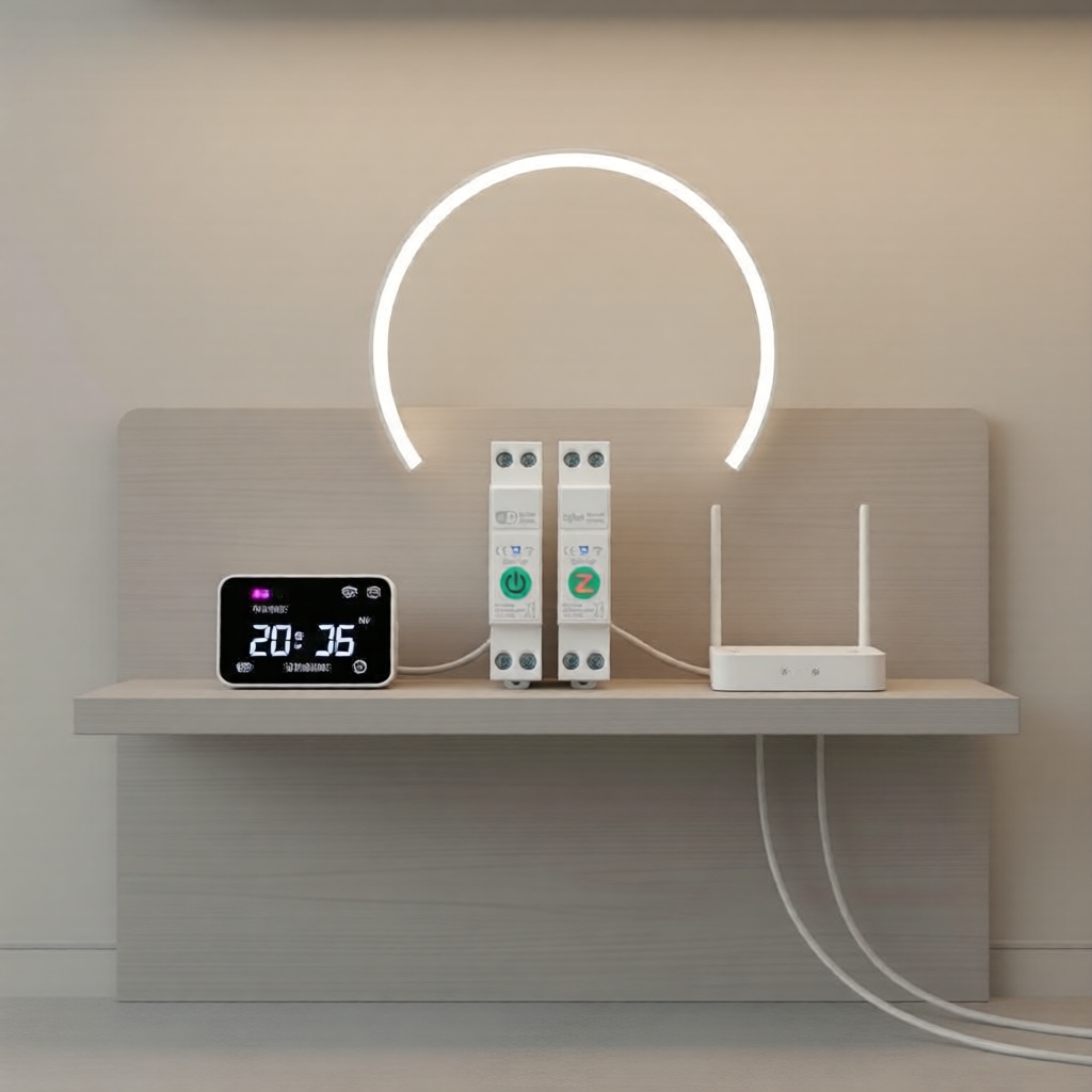 Disjuntor Inteligente MANHOT WiFi 1-63A, Monitor de Energia, Trilho DIN 1P+N MCB, Temporizador de kWh, Compatível com