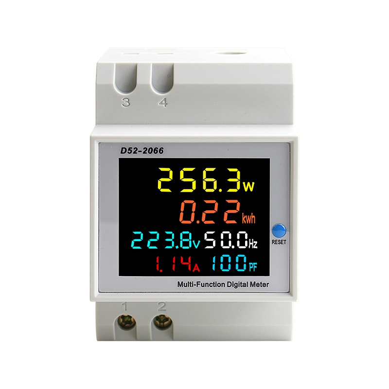 6IN1 Trilho Din AC Volt Monitor 110V 220V 380V Potência Atual Kwh Medidor De Energia Elétrica Inteligente AMP 100A D52-2