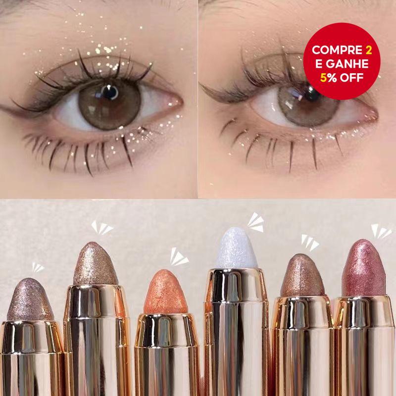 Lápis de Sombra Duplo-Cabeça para Contorno e Destaque, Maquiagem sem Borrão para os Olhos