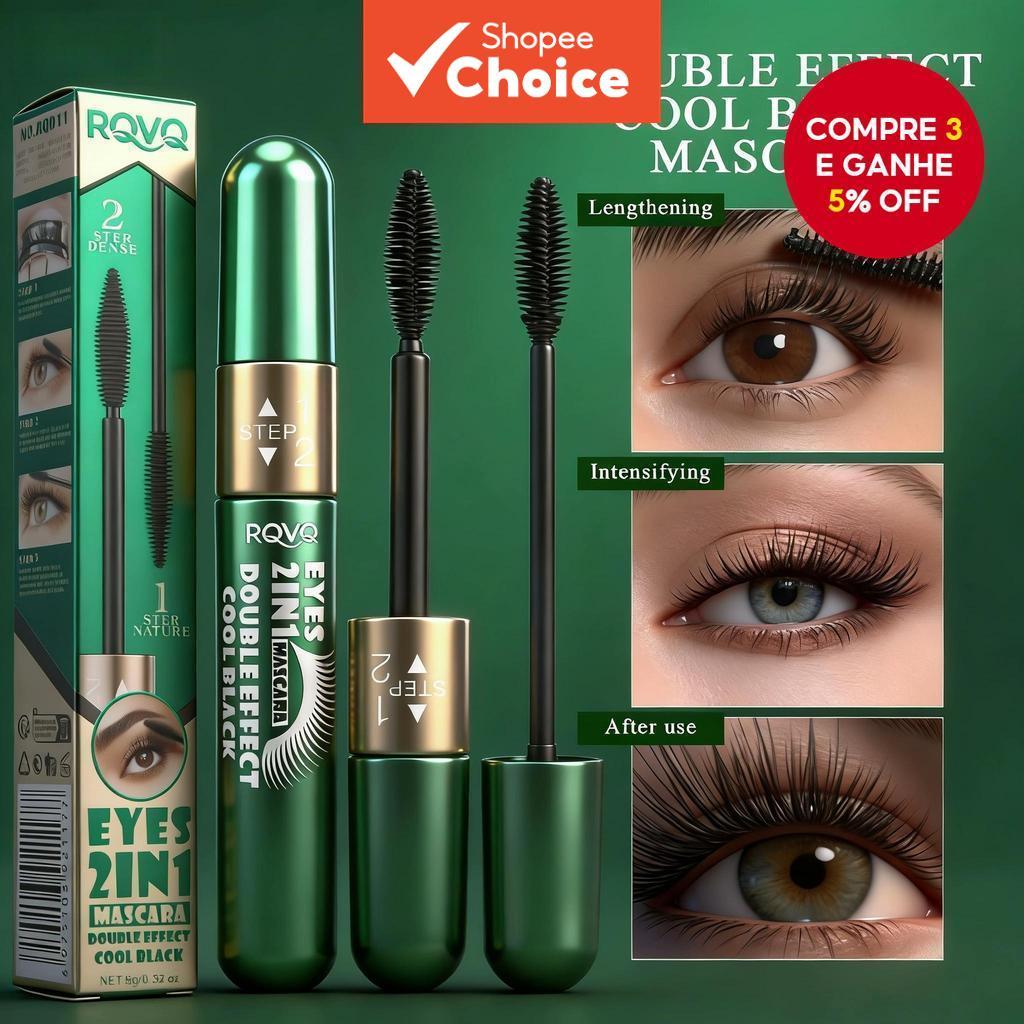 Rímel De Fibra De Efeito Duplo 4D-À Prova D'água E De Manchas , Volume Alongamento , Maquiagem Natural Para Os Olhos De