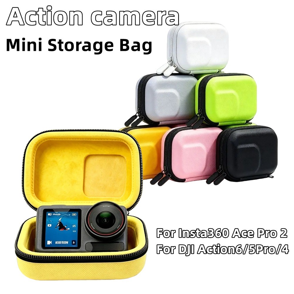 Para DJI Action6/5Pro/4 Mini Caso De Armazenamento Corpo Saco Polegar Câmera Portátil Viagem Caixa Transporte Insta360 A