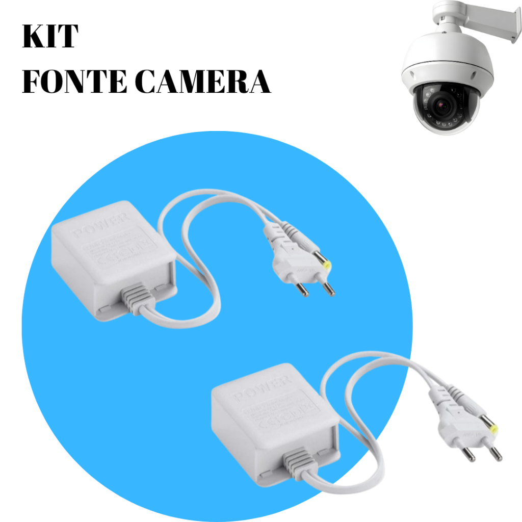 Kit 2 / 4 Fonte de Alimentação para Camera de Segurança Fita Led Câmera Ip Speed Dome 12v 2a
