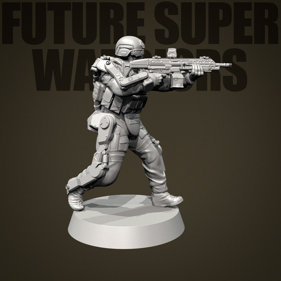 Altura total 25mm 38mm 50mm moderno guerreiro resina soldado modelo branco TD-7367/3D