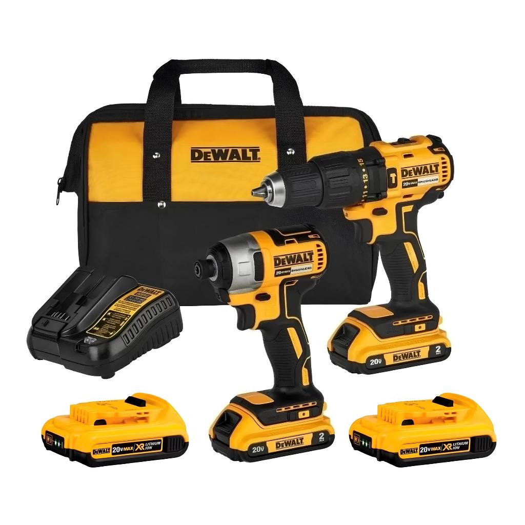 Combo Furadeira Dcd7781 + Paraf Dcf7871 + Bolsa Dewalt +2 baterias Cor Amarelo