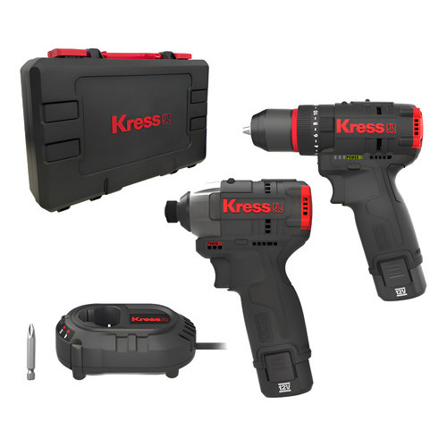 Furad/paraf 3/8 Brushless Paraf Impacto 1/4 Bat 2ah- Kress Preto 127/220v
