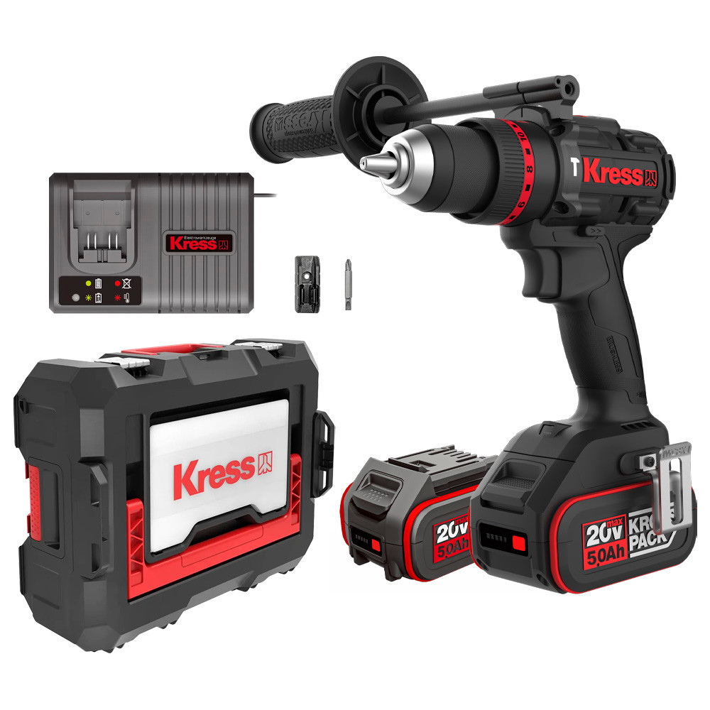 Furadeira Paraf. Impacto 1/2 20V KUC33.1 Brushless 2 Bat 5A - KRESS