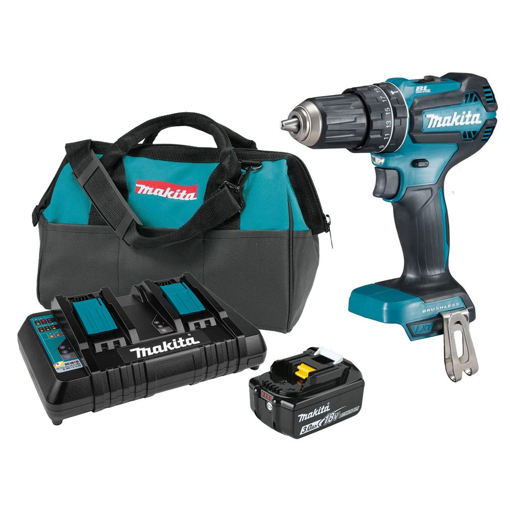 Kit Furadeira Paraf Imp 1/2 Dhp485 18v Bl +  Bateria + Carregador 110v + Bolsa - Makita