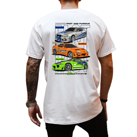 Camiseta Camisa Basica Carros Brian O'Conner Filme Velozes e Furiosos Algodão
