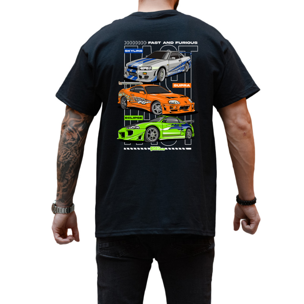 Camiseta Camisa Basica Carros Brian O'Conner Filme Velozes e Furiosos Algodão TrendBox Mania