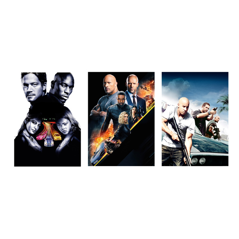 Kit 3 Quadros Velozes e Furiosos Toretto O' Conner Filme