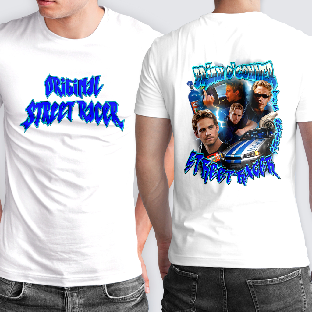 Camiseta Masculina Brian O'Conner Filme Velozes e Furiosos Carro Turbo Skyline R34 GT-R