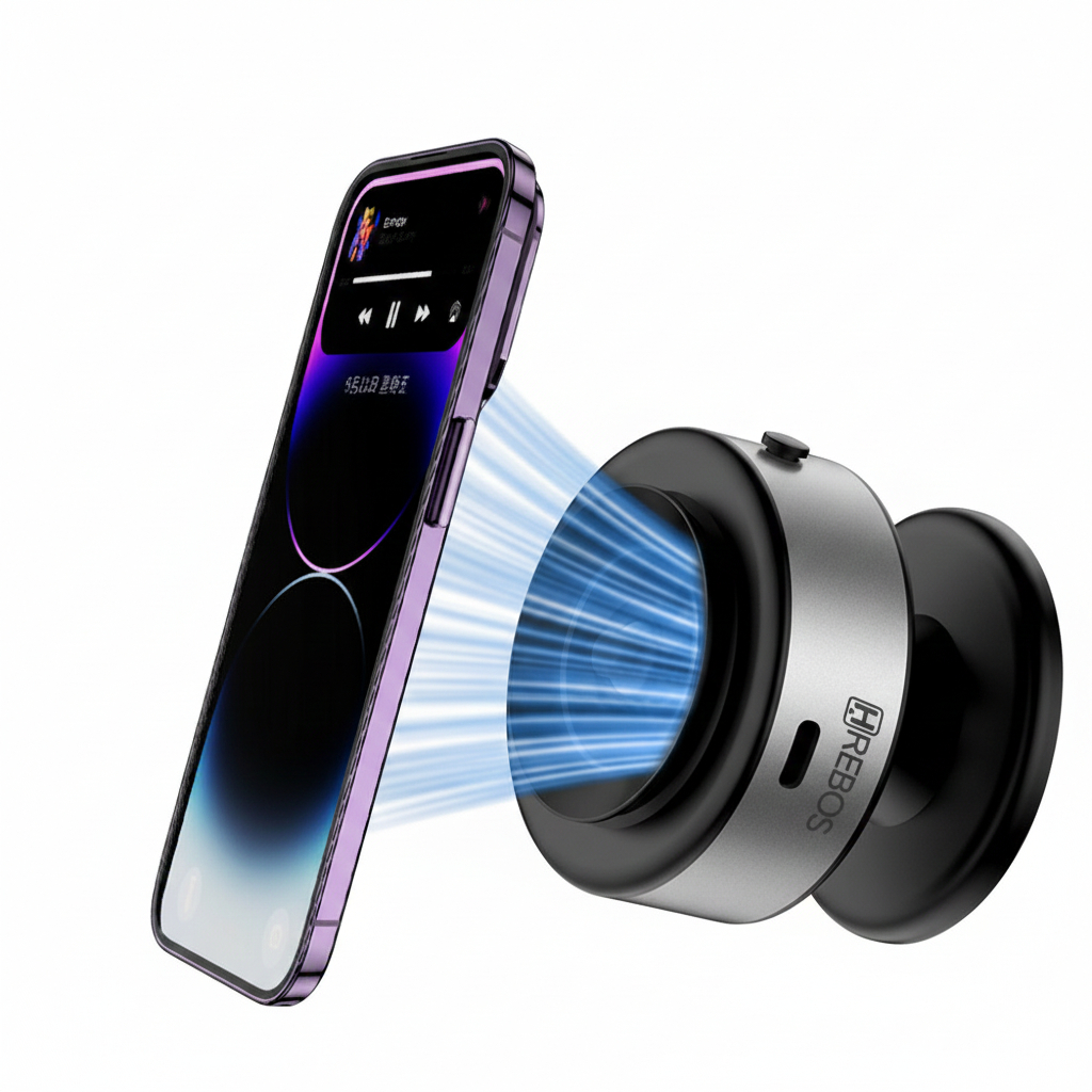 Suporte Smartphone Hrebos Su-248 Vacuum Suction Pro Prateado