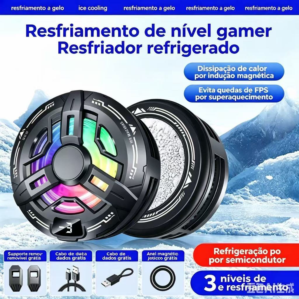 RS38 Pro Edition Portable Gaming Phone Cooler Fan Radiator Magnetic Suction Back Digital Display