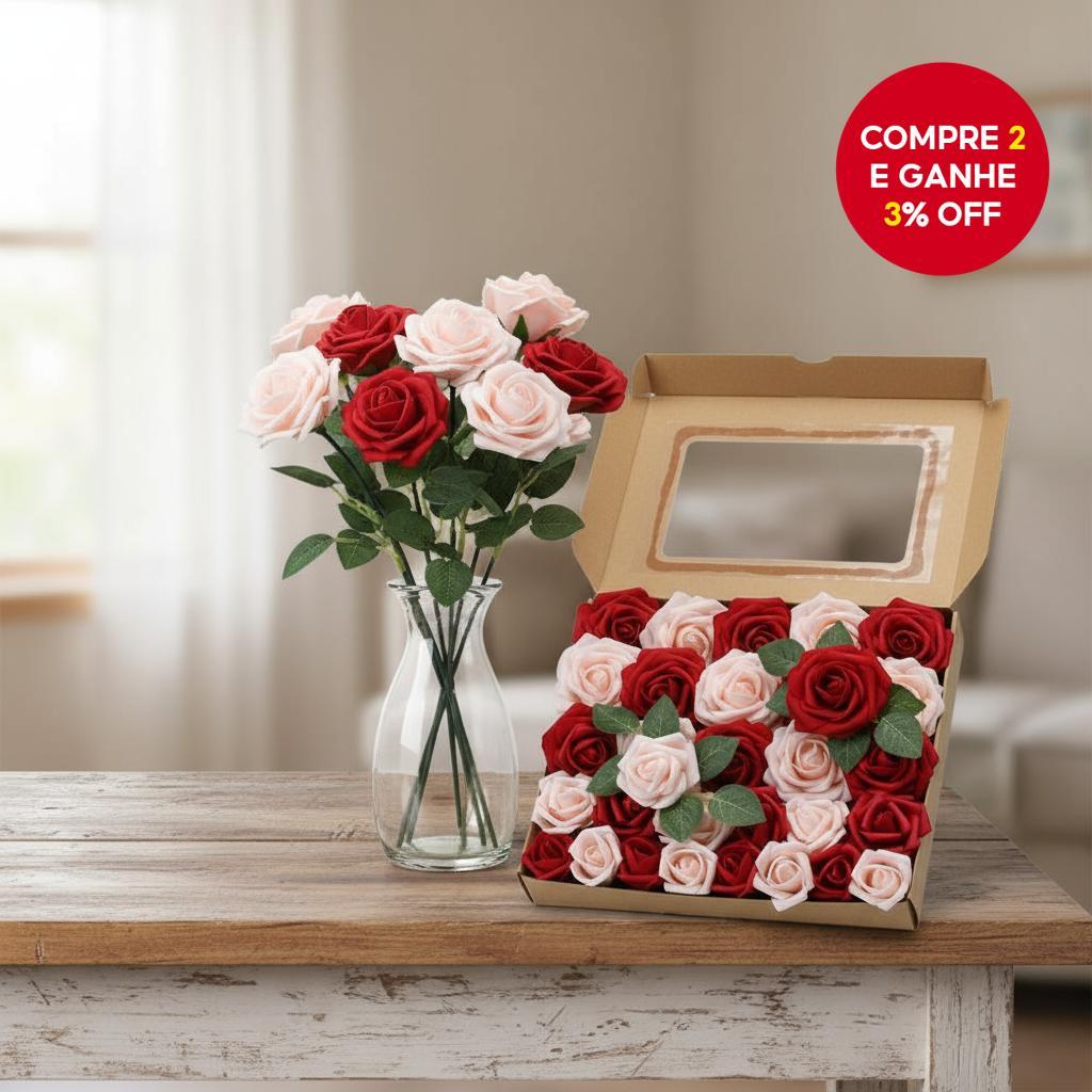 10 Unidades De Rosas Grandes Artificiais Decorativas