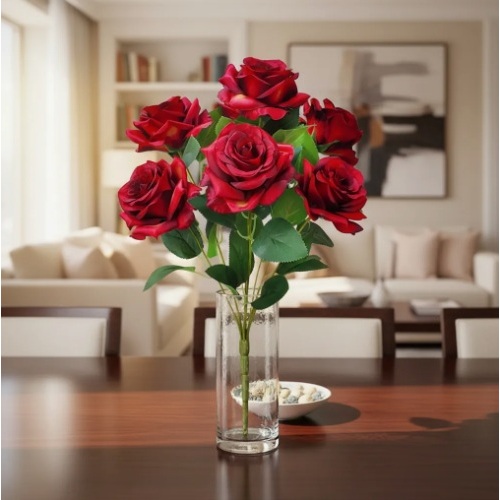 Buquê Rosas Artificial Grande Realista Flores Artificiais Arranjo Floral Decoração Casamento Festa