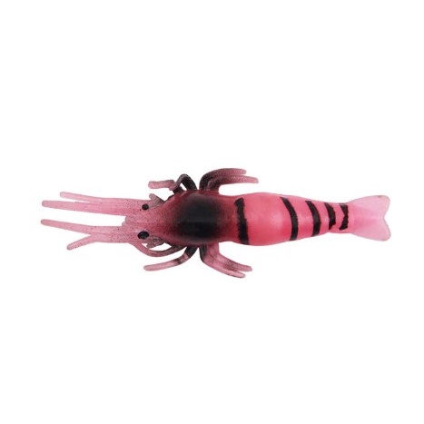 ISCA ARTIFICIAL CAMARÃO GRANDE ROSA EM SILICONE PARA PESCA