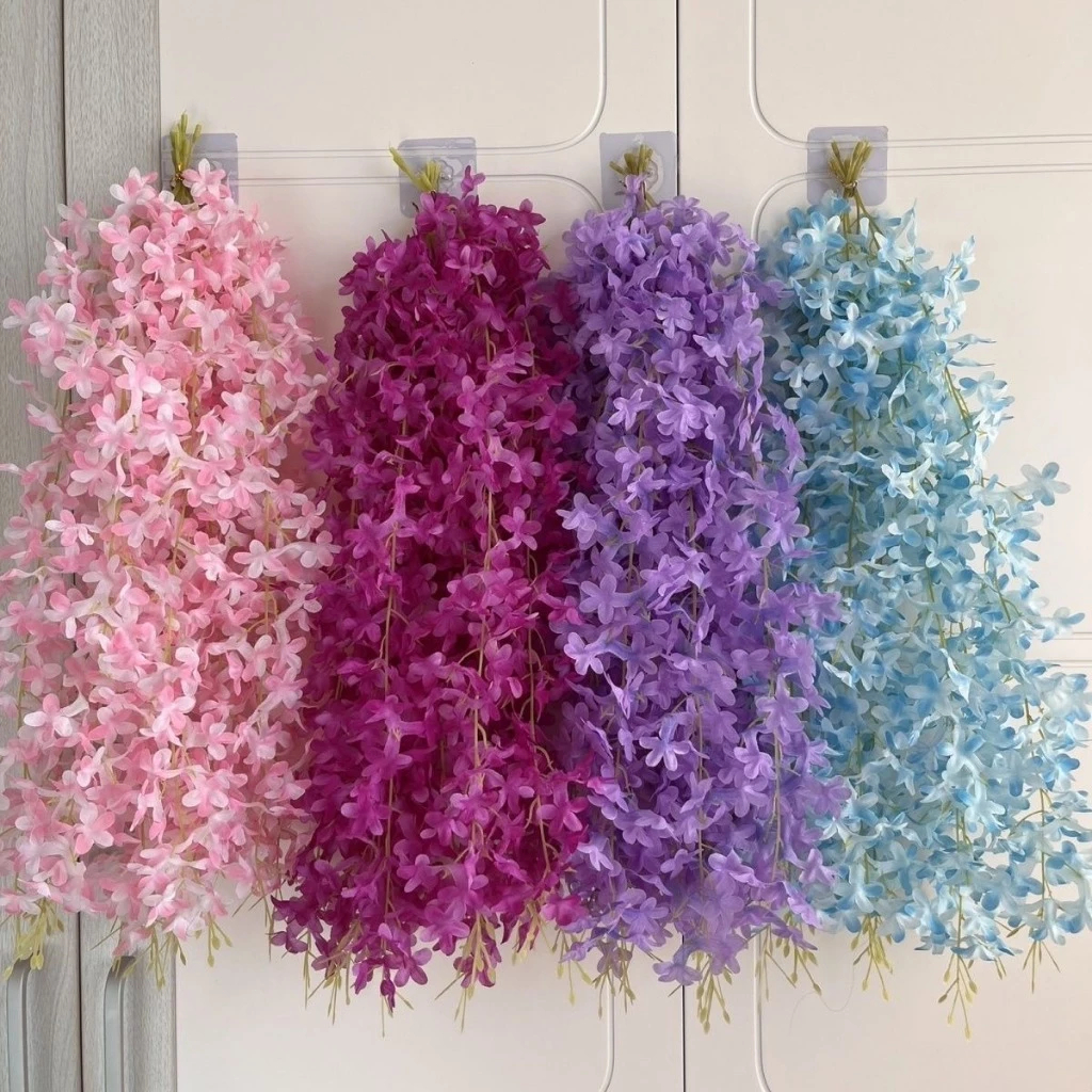 Kit 12 Ramos Flor De Cerejeira Artificial 60cm – Pendente Grande Rosa/Branco Para Decoração | Pronta Entrega