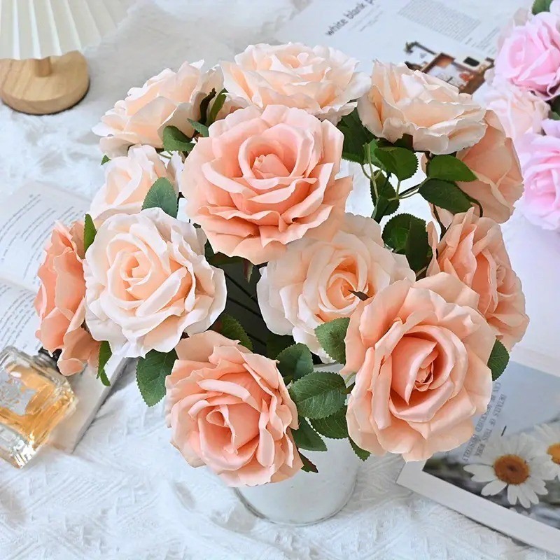 Buquê de Rosas Artificiais Grande P/ Decoração Casamento, Arranjos, Decorar Festas e casa - NR801592