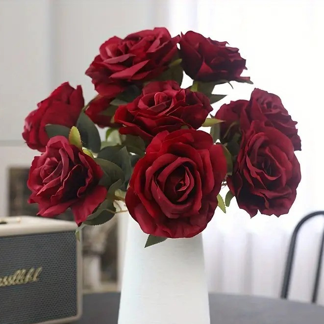 Buquê de Rosas 40cm Grande Jardinagem Decorativa Flores Artificiais - NR800324