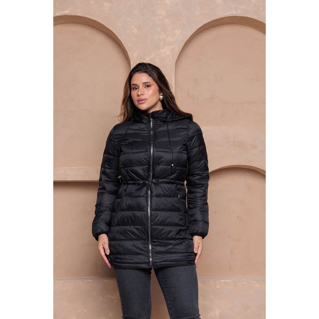Sobretudo Feminino Puffer Alongado Acolchoado Jaqueta