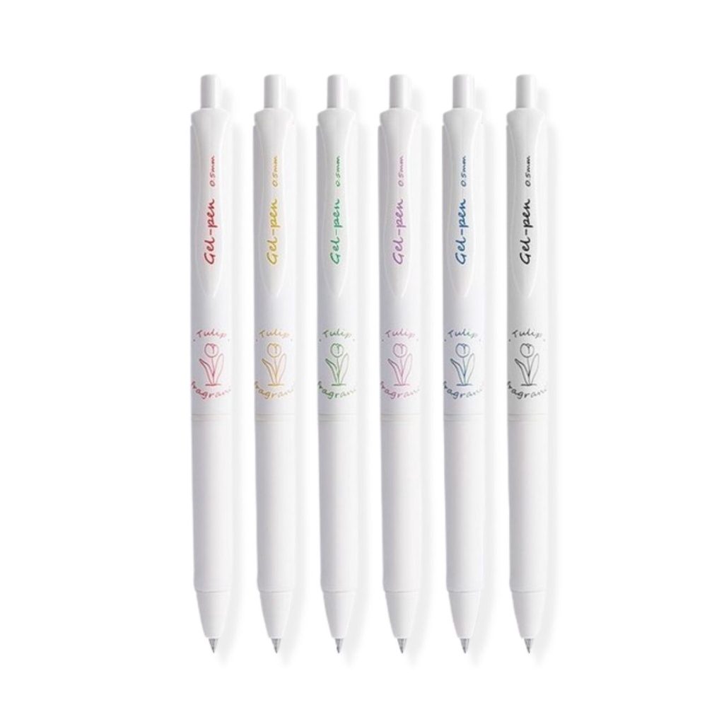 Caneta em Gel Preta com Design e Estampa Minimalista - Tulip