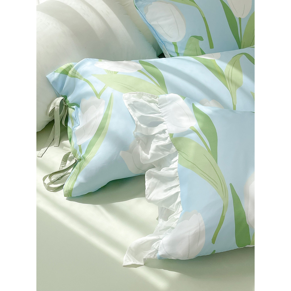 Seaside Tulip Design Original Fresco Tencel Fronha Envelope Fronha Capa de Almofada Verão Sedoso Fresco
