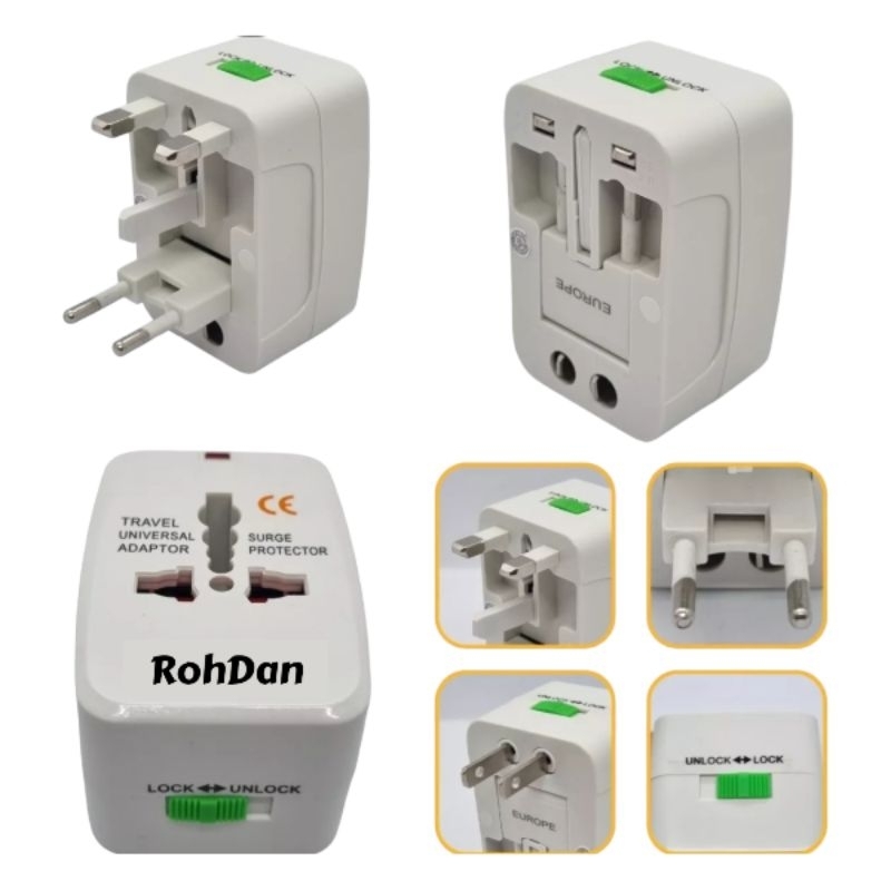 Adaptador Tomada Universal Internacional Uk EUA Ásia Europa