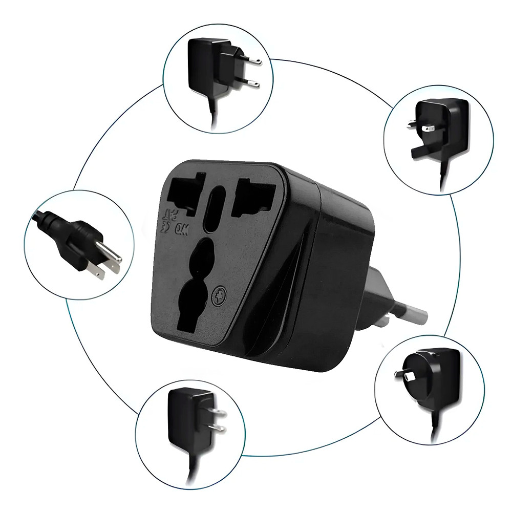 Pino Adaptador Europeu FFS Tomada Universal Viagem Adaptador Tomada Brasil para Europa Plugue Internacional 2Pino