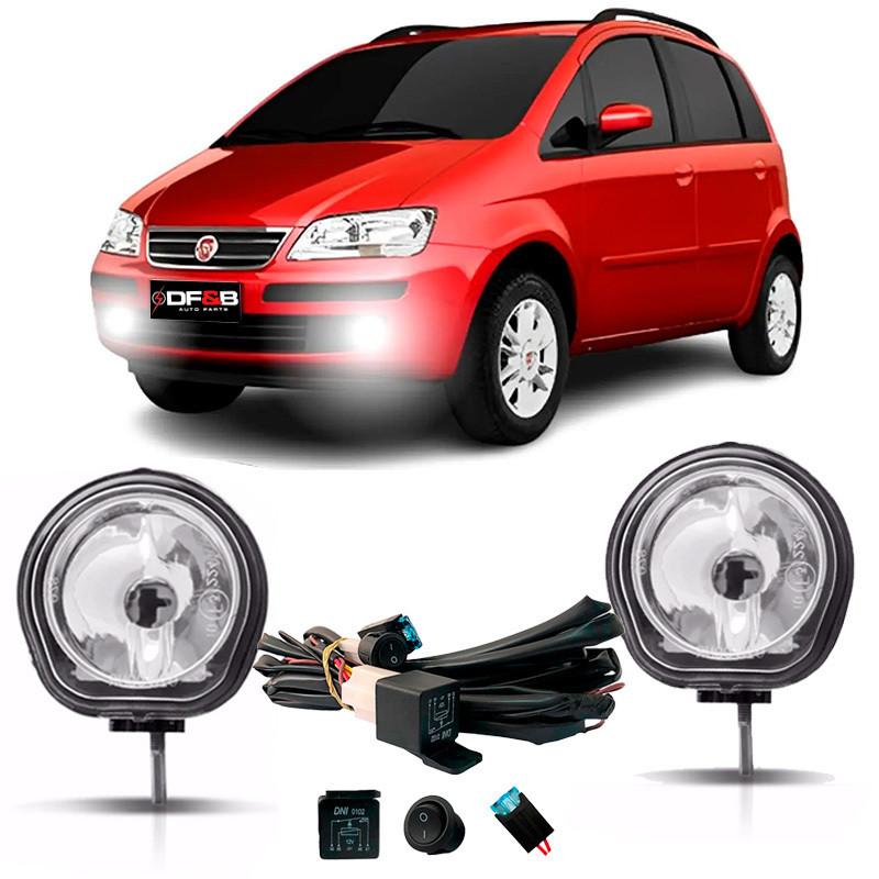 Kit Farol Milha Fiat Idea 2005 2006 2007 2008 2009 2010 a 16