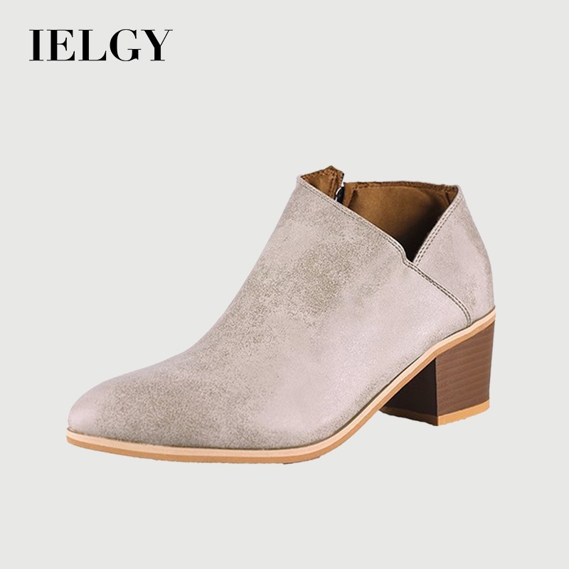 IELGY Outono Inverno Casual Western Cowboy Ankle Boots Mulheres Sapatos De Cowgirl De Couro Com Tamanho Grande 43