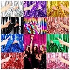 1/2/3/4/5 Cortinas Metalizado para Festa 1mx2m painel decoração fita metalizada