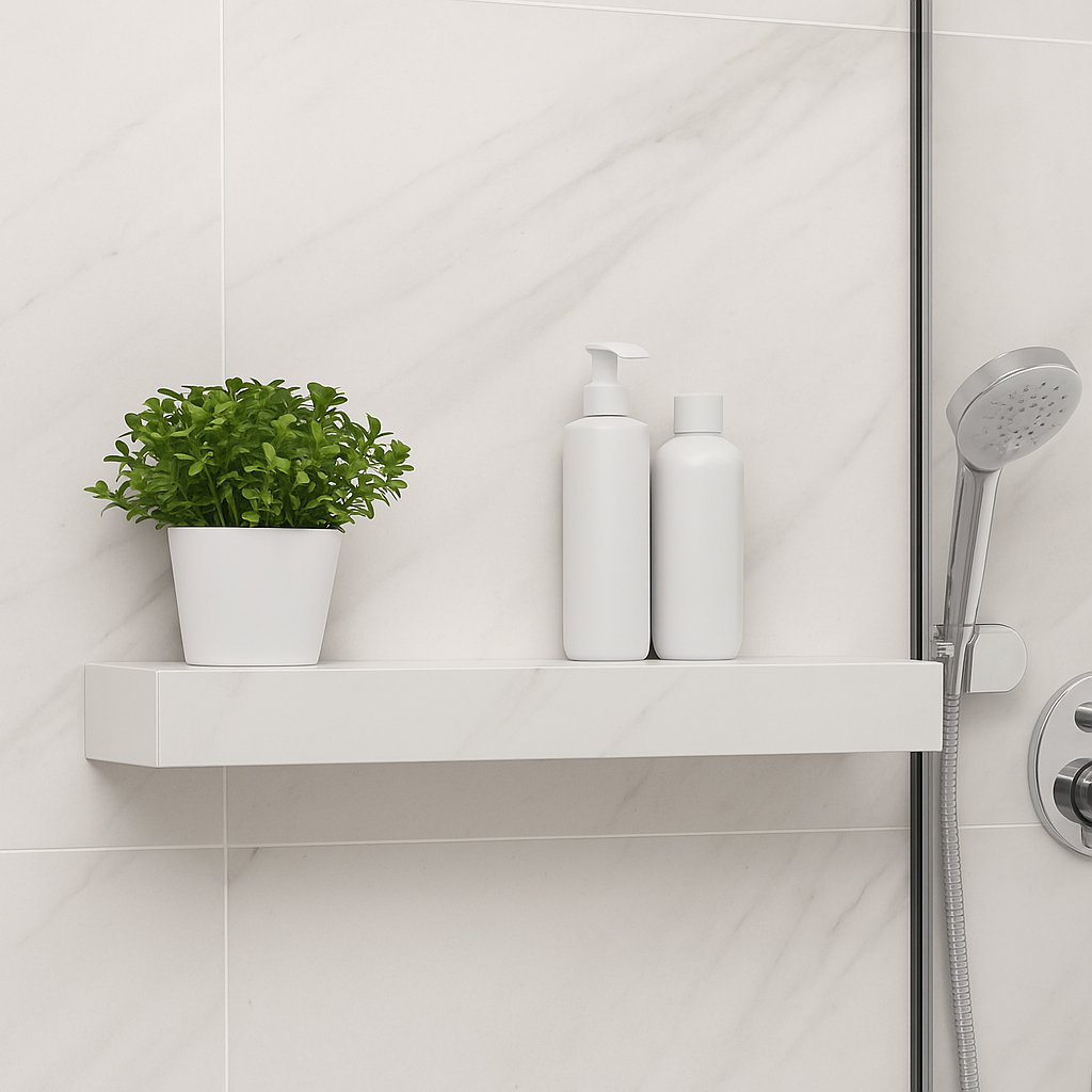 Prateleira Em Porcelanato Gran Artico Resistente Sala Banheiro Cozinha 60x10x06
