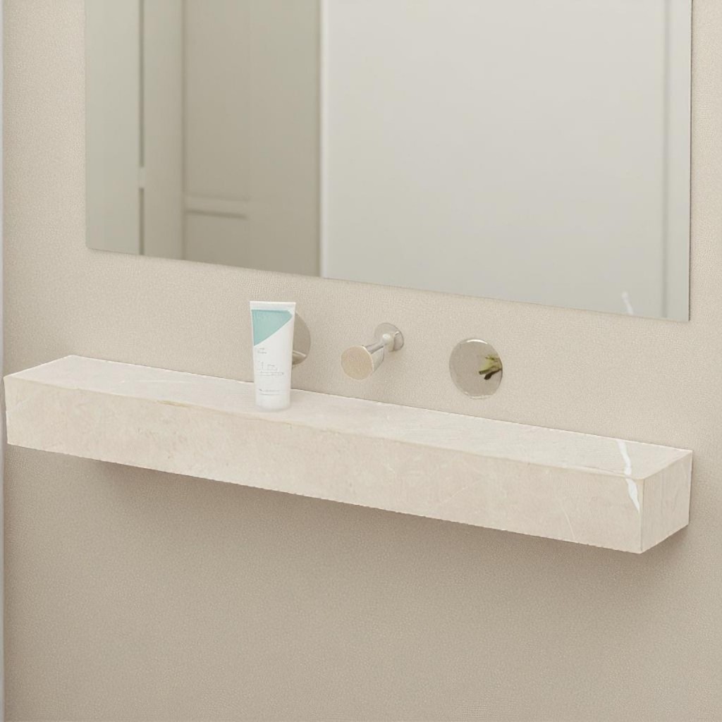 Prateleira Em Porcelanato Gran Pulpis Light Lux Resistente Sala Banheiro Cozinha 60x10x06