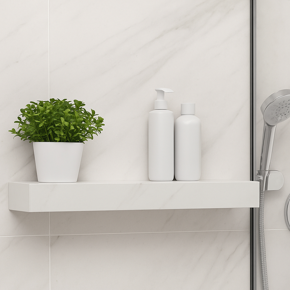 Prateleira Em Porcelanato Gran Artico Resistente Sala Banheiro Cozinha 75x15x06