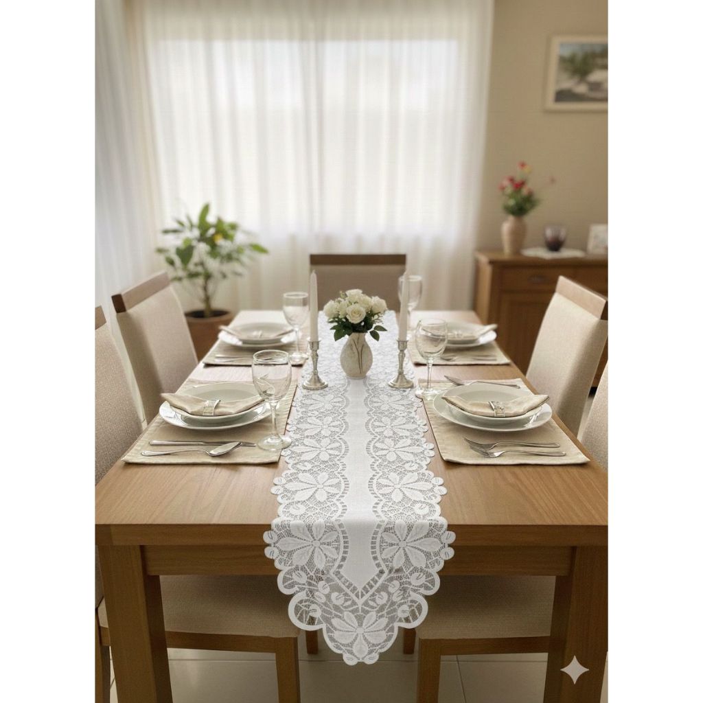 Caminho de Mesa Rendado – Elegância que Encanta em Cada Detalhe! ✨