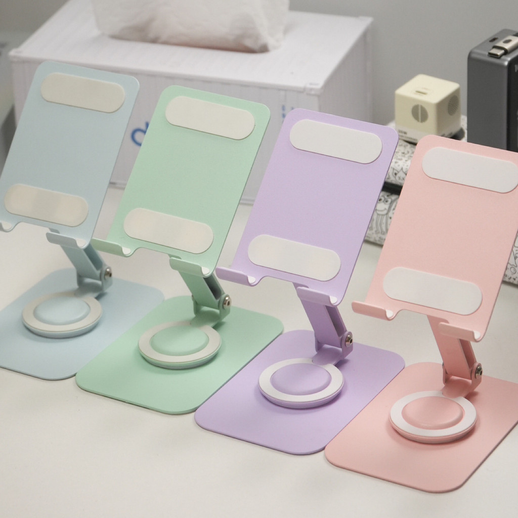 Metal Macaron telefone móvel Tablet universal suporte de mesa rotativo dobrável portátil Drama suporte universal