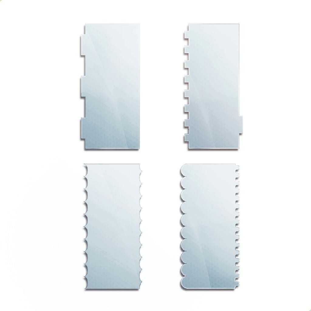 Kit 4 Espátula Para Confeitaria E Bolo 20cm Em Acrílico Cake