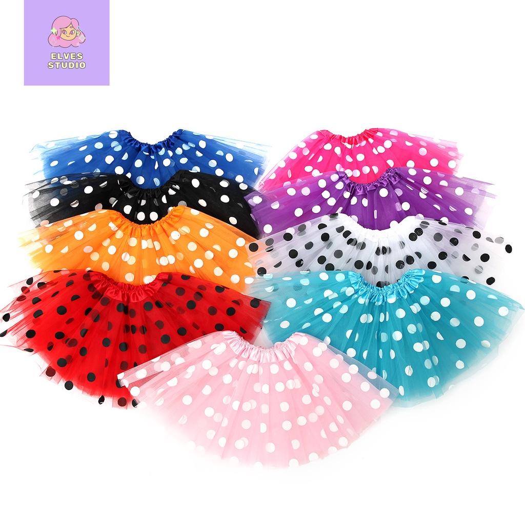 Saia Tutu Menina 3 Camadas Malha Polka Dot Bebê Festa Moda Roupa Do Tulipa