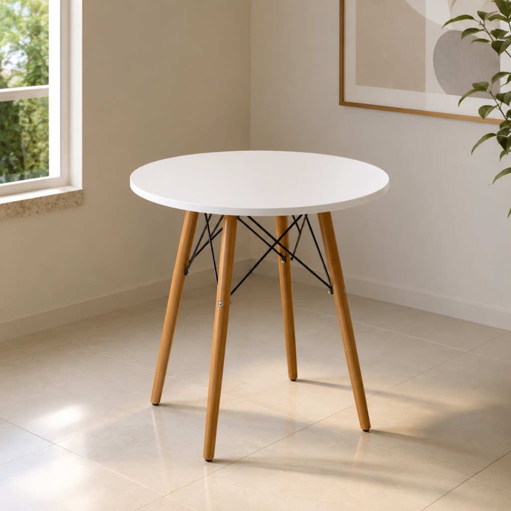 Mesa De Jantar Pequena 70cm Para Cozinha Sala Varanda Apartamento Com Base Estável Moderna