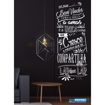 Adesivos Decorativo Sejam Bem Vindo Familia E Amigos Amor para casa, apartamento, cozinha, sala, quarto, varanda